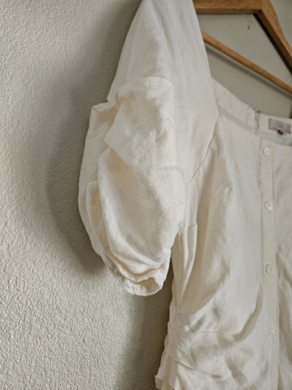 LOFT Cream Button-Front Women's Dress - Picture 5 of 9
